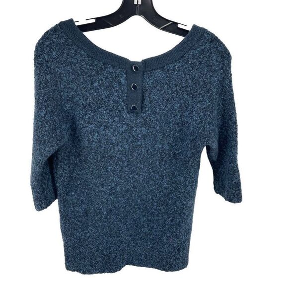 Moda International Womens Half Sleeve Sweater Acrylic Wool Navy Blue Size Large - Picture 2 of 9